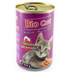 HRANA UMEDA PENTRU PISICI BIOCAT KITTEN PUI VITA 410GR(24BUC BAX)