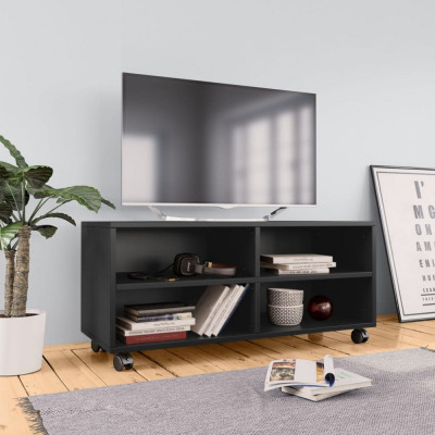 Comoda TV cu rotile, negru, 90x35x35, PAL GartenMobel Dekor foto