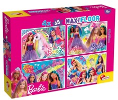Puzzle de podea Lisciani, Barbie, Maxi, 4 x 48 piese