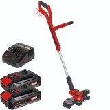 Einhell GE-CT 18/30 Li PXC + Twinpack CB + 4514095 - Trimmer gazon 300 mm cap cu fir + Set 2 acumulatori si incarcator Li-Ion 18 V 2.5 Ah
