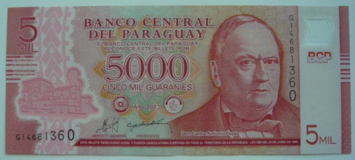 Bancnota - Paraguay - 5000 Guaranies 2011