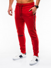 Pantaloni barbati de trening rosu slim fit sport street model nou P743 foto