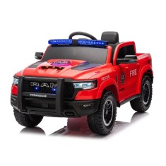 Masinuta electrica pompieri, DODGE RAM 1500 RHO, 140W, 12V 10Ah, echipata premium, rosie