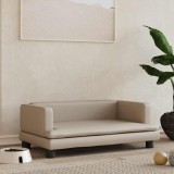 VidaXL Pat de c&acirc;ini, cappuccino, 80x45x30 cm, piele ecologică