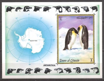 UMM AL QIWAIN 1972 FAUNA PINGUINI ( colita nedantelata ) MNH foto