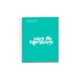 Cumpara ieftin Caiet cu spira Miquelrius Messages, A5, matematica, 100 file, coperta carton dur plastifiat, turcoaz