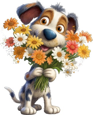 Sticker decorativ, Caine, Alb, 73 cm, 1341STK-2 foto