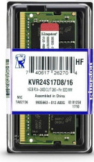 Memorie Sodimm KINGSTON 16Gb DDR4 2400Mhz PC4-2400, cl17 volti 1.2V- Ram laptop foto