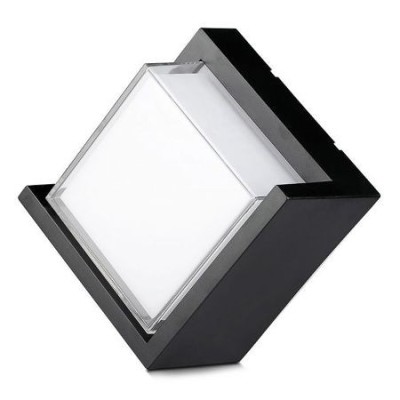 Lampa led 12w ip44 4000k alb neutru - negru foto