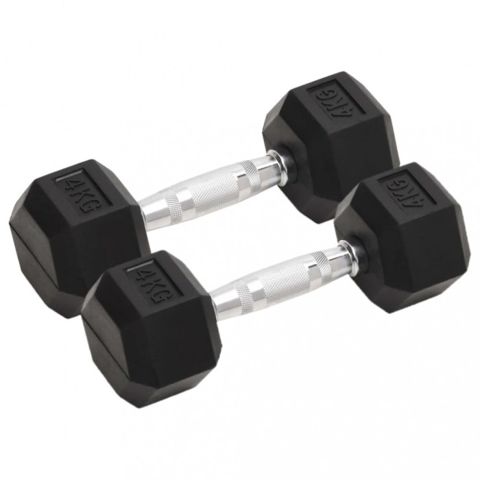 vidaXL Gantere, 2 buc., 8 kg, total fontă