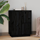 Servanta, negru, 60x34x75 cm, lemn masiv de pin GartenMobel Dekor, vidaXL