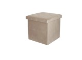 Taburet cu Spatiu de Depozitare Velvet Taupe 38x38x38cm
