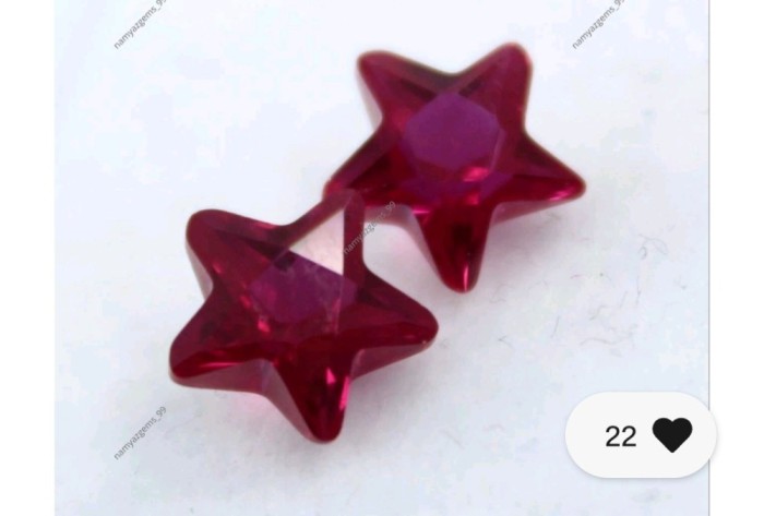 pereche rubine forma de stea 7mm