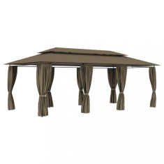 Pavilion cu perdele, gri taupe, 600 x 298 x 270 cm, 180 g/m? foto