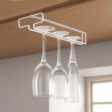 Suport Metalic pentru Pahare de Vin, 26cm, Alb, CMCLASS