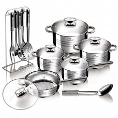 Set oale, cratite si tigai, otel inoxidabil, 17 piese, Jumbo Gourmet Line, Blaumann, BL 3133 foto