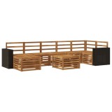 vidaXL Set de canapele de exterior 8 pcs natural Lemn Solid de Acacia 3384660