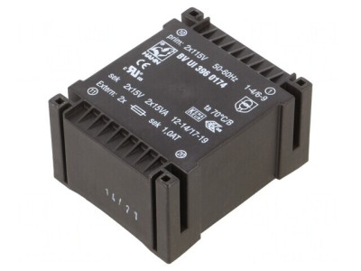 Transformator &amp;icirc;ncapsulat 30VA 115VAC 15V 1A PCB foto