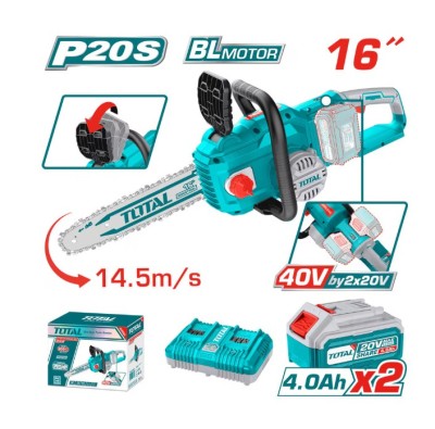 Drujba (fierastrau electric) cu lant pe acumulator Total TGSLI401682 foto
