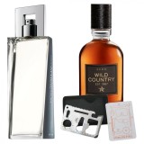 Cumpara ieftin Set apa de toaleta Attraction pentru El 75 ml, apa de toaleta Wild Country 75 ml, card multifunctional de supravietuire, otel inoxidabil, Avon