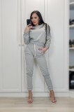 G733-18 Trening casual-sport, model cu dungi si text