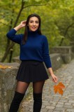 Bluza dama bleumarin cu gat inalt