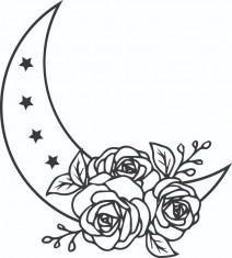 Sticker decorativ, Luna, Negru, 66 cm, 7250ST foto