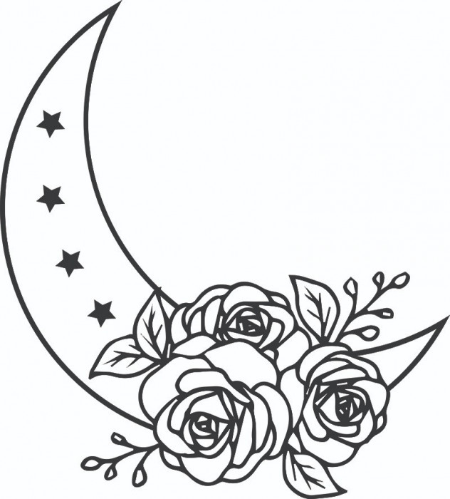 Sticker decorativ, Luna, Negru, 66 cm, 7250ST