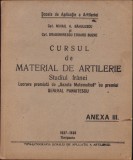 C896 Cursul de material de artilerie, Studiul fr&acirc;nei, de cpt Mihail Bănulescu și cpt Eduard Dragomirescu-Buzne, 1937-1938, Timișoara