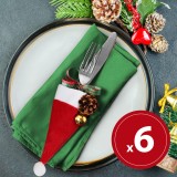 Decor tac&acirc;muri de Crăciun &ndash; Pălărie de Moș Crăciun &ndash; 17 cm &ndash; 3 tipuri &ndash; 6 buc./pachet