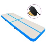 Saltea Gimnastică Gonflabilă vidaXL 800x100x15cm PVC Albastră cu Pompă - Fitness, Yoga, Kickboxing