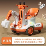 Children&#039;s electric excavator balance car drift car toy - color: 6V7 large electric dual drive with remote control excavator orange