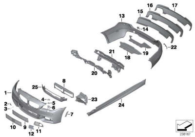 Set Grile Bara Fata Am Bmw Seria 5 F11 2009-2013 M 51117903894+51117906198+51117906197 foto