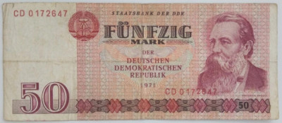 Bancnota Republica Democrata Germana - 50 Mark 1971 foto