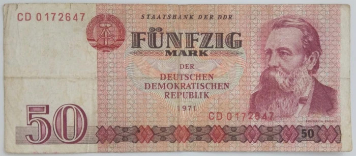 Bancnota Republica Democrata Germana - 50 Mark 1971