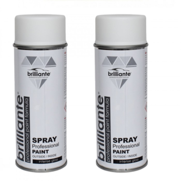 Pachet 2 x Vopsea Spray Brilliante Alb Clasic Mat RAL9003 400 ml