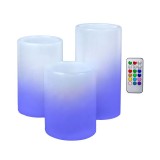 Set 3 Lumanari decorative LED cu telecomanda, ATU-089870, Oem