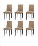 Cumpara ieftin Set 6 Huse de Scaun, model Jacquard, Bej-Elastice, Elegante, Durabile