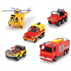 Set Dickie Toys 4 masinute si un elicopter Fireman Sam foto