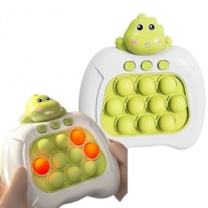 Jucarie sensoriala electronica Pop It, Dino, dimensiune 13 cm, din ABS, cu sunete si lumini, verde