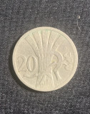 Moneda Cehoslovacia 20 haleri 1926
