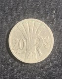 Moneda Cehoslovacia 20 haleri 1926