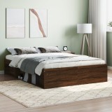 vidaXL Cadru de pat dublu, stejar maro, 135x190 cm 3203914