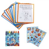 Set Colorat, Sonic The Hedgehog, 20 File, 8 Creioane Cerate, 2 File Autocolante, Multicolor, Oem