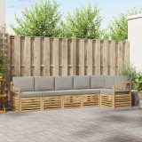 vidaXL Set de canapele de exterior 6 pcs Alb și gri deschis 3391931