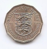 Jersey 3 pence 1966 (poligonala; comemorativa: 900 de ani de la invazia normanda) KM-27 (circulata)
