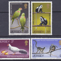 DB1 Fauna Maimute Pasari Jersey 1971 4 v. MNH