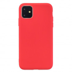 SET 1x Husa silicon Apple iPhone 11, Red Mat + 1x Folie sticla securizata Apple iPhone 11 , Antisoc, TPU, Viceversa foto