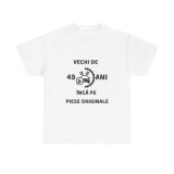 Tricou personalizat barbati, negru, 49 ani si inca pe piese originale pentru aniversare, marimea XL