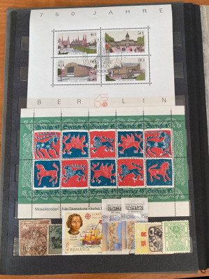 Lot timbre din lume si Romania, stampilate pe fragment si nu numai foto